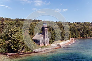 The Grand Island East Channel Light, Superior, Michigan, USA