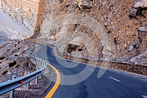 The grand Karakoram highway in the mountains