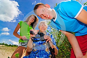 Grand kids and their grandma