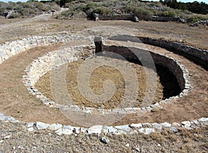 Grand Kiva at Gran Quivira in New Mexico, USA