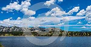 Grand Lake and the Rockies. Tourist summer vacation in Colorado, USA