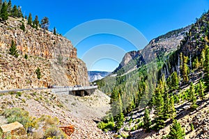 Grand Loop Road through Golden Gate Canyon of Yellowstone National Park