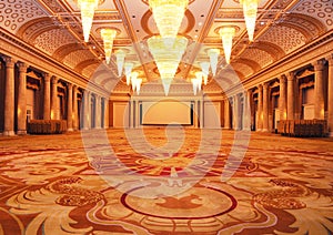 Grand luxurious hotel hall