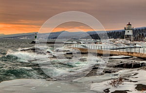 Grand Marais is a small Harbor City on the North Shore of Lake Superior in Minnesota photo