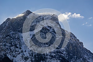 Grand Morgon peak in winter. Hautes Alpes, Alps, France