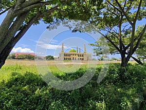 Grand Mosque of Buol Regency with a natural frame of trees