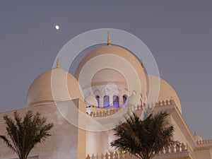 Grand Mosque at evening time in Abu Dhabi