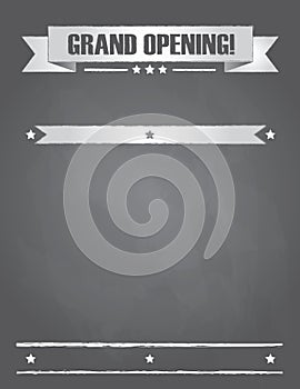 Grand Opening Banner on Chalkboard