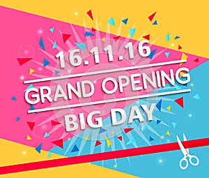 Grand opening banner design vector illustration