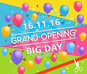 Grand opening banner design vector illustration