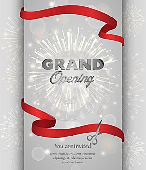 Grand opening banner design vector illustration