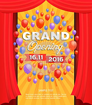 Grand opening banner design vector illustration