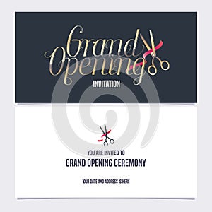 Grand opening banner vector invitation