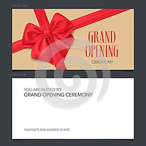 Grand opening banner vector invitation card. Template invite design