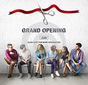 Grand Opening Ceremony Business Join Concept