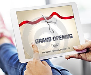 Grand Opening Ceremony Business Join Concept