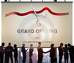 Grand Opening Ceremony Business Join Concept