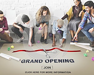 Grand Opening Ceremony Business Join Concept