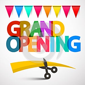 Grand Opening Colorful Vector Title