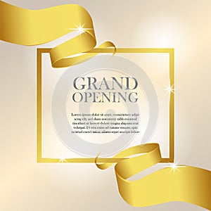 Grand opening feminine golden ribbon luxury party celebration