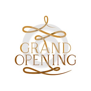 Grand opening label isolated icon