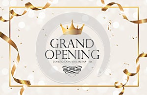 Grand Opening Luxury Invitation Banner Background. Vector Illustration