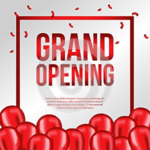 Grand opening luxury party celebration with red balloon