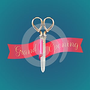 Grand opening, opening soon vector banner, illustration