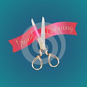 Grand opening, opening soon vector banner, illustration photo