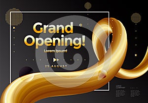 Grand opening poster or banner template with graphic