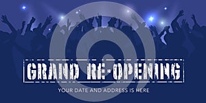 Grand opening or re opening vector background with people