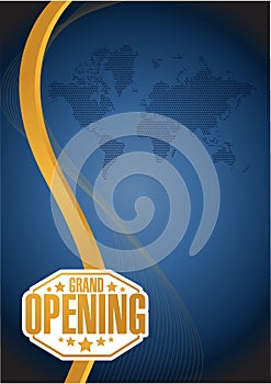 grand opening sign gold card background