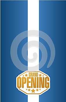 grand opening stamp blue background illustration