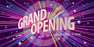 Grand opening vector background, banner
