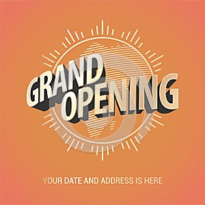 Grand opening vector banner photo