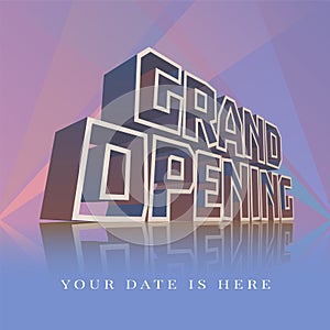 Grand opening vector banner, poster, illustration, flyer