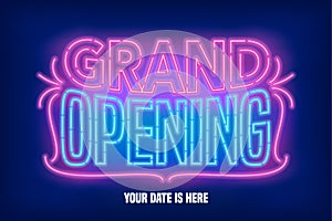 Grand opening vector banner, poster, illustration photo