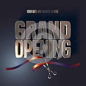 Grand opening vector illustration, background, banner