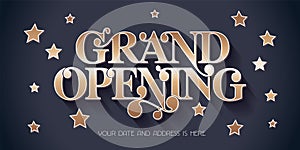 Grand opening vector illustration, banner