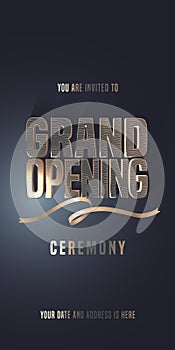 Grand opening vector illustration, invitation