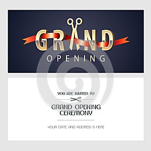 Grand opening vector illustration, invitation photo