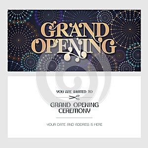 Grand opening vector illustration, invitation card