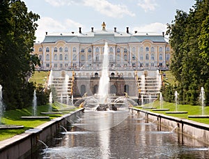 Grand Palace and Grand Cascade at Peterhof