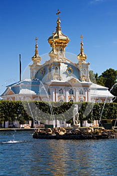 Grand palace in old park Peterhof