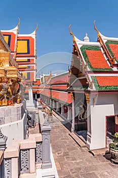 Grand Palace orange roofs against blue sky