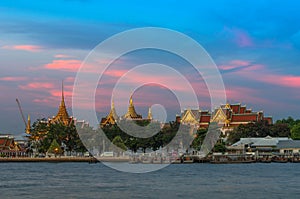 Grand palace river side at evening time