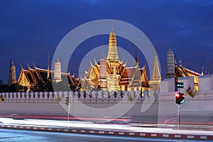 Grand palace temple with night time ,Bangkok,Thailand