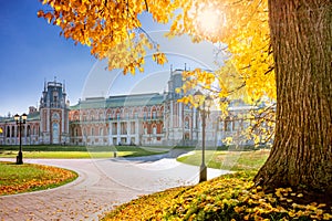 Grand Palace in Tsaritsyno in the fall