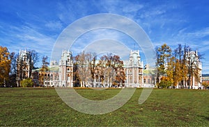 Grand Palace in Tsaritsyno park in autumn. Moscow,