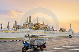 Grand palace and Wat phra keaw at sunset bangkok, Thailand